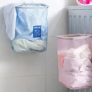 속이 보이는 메쉬 벽걸이 빨래바구니 다용도 바스켓