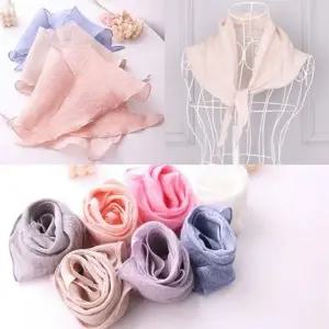 여성 삼각 소 스카프 여름 목 미니 단색 DYS 단색 목스카프 미니스카프