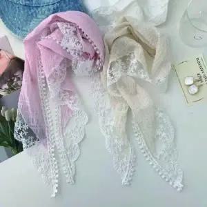 레이스 스카프 프릴 예쁜스카프 봄스카프 헤어밴드 미니 겨울목도리 봄여름스카프 무지레이스스카프