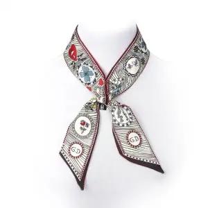 ( )프린 양면 스카프 여성 미니 타이스카프 끈스카프 가을스카프 여자 미니스카프 여성 머플러 실크스카프