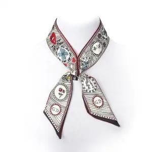 ( )양면 프린 여성 미니 스카프 타이스카프 타이스카프 머플러 실크스카프 여성 선물 가을스카프 미니스카