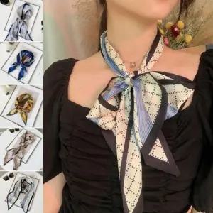 롱스카프 아가일 모조실크 스카프 목걸이스카프 롱스카프 가을스카프 여성스카프 마그네틱스카프 헤어밴드