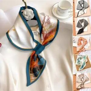 실크 스카프 여성 핸들어 끼움스카프 끼움스카프 가을 헤어밴드스카프 실크스카프 롱스카프 봄스카프 머플