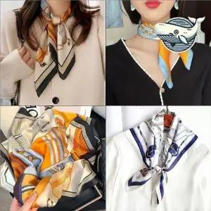 가을 스카프 데일리 실크 쉬폰 스타일 실크스카프 미니스카프 패션스카프 가을스카프 스퀘어스카프