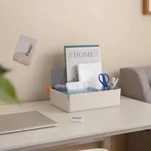 2색 1개 다용도 데스크 오거나이저 티슈케이스 수납함 심플 디자인 다용도