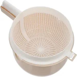 모베스텍 이중층 스트레이너 바구니 13.38X9.05X4.33인치 과일 및 채소 세척용 플라스틱 배수 그릇 손잡이