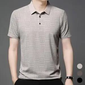 고급스러운 패턴 시원한 소재 남성 카라 반팔 티셔츠