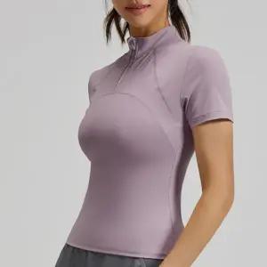 반집업 카라 메쉬 반팔티셔츠