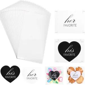 요에몽요 200은 그녀가 가장 좋아하는 스티커 캔디백 신부 샤워용 4x6인치 셀프 씰링 웨딩 웰컴백 스터퍼