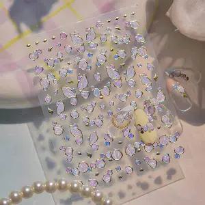 [골드스마일]네일아트 골드프레임 홀로그램 자개네일 엠보스티커