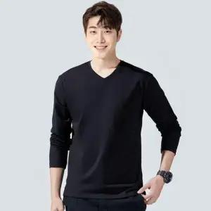 브이넥 긴팔 티셔츠 무지 이너 롱슬리브 레이어드티 남성 남자 면티 흰티 긴팔티 이너티