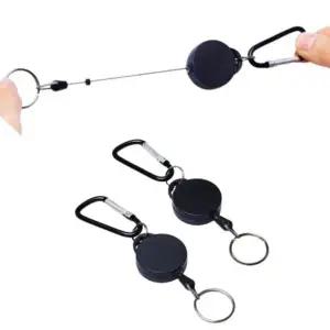 ( )릴 와이어 키링 블랙 2p 와이어키링 키홀더 열쇠고리 카라비너