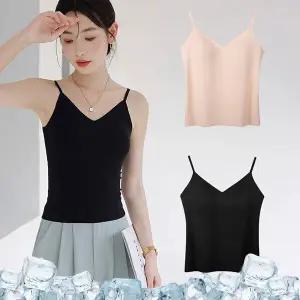 [로즈엘리][2컬러] 여름 V넥 캡나시 심리스 탑나시 2026