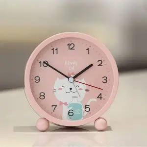 무소음 탁상 시계 귀여운 캐릭터 공부 알람 인터리어시계 WFJ1NVA