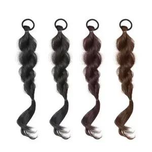 [콩심팥심]반묶음 땋기 똥머리 가발 헤어끈 포니테일 헤어피스