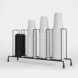 ( )테이크아웃 컵 디스펜서 카페 4구 종이컵 탕비실 테이크아웃컵 거치대 수거함 정리 용품