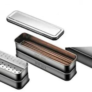 수저 업소용 스테인리스 물빠짐 통 스텐 가정용 정리함