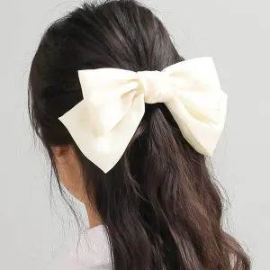 리본자동핀 헤어악세사리 아이보리 자동헤어핀