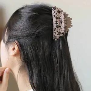 베이지 대형집게핀 헤어 반묶음집게핀 핀 큐빅 집게