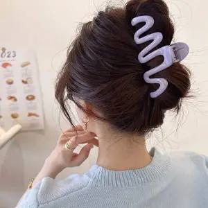 물결 웨이브 모양 헤어 집게 올림머리 대왕 집개 핀