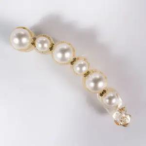 진주 머리핀 일자형 헤어핀 반묶음 올림머리 긴머리