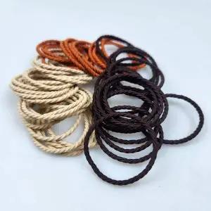 대용량 고무 머리끈 50P 모카베이지 헤어고무줄 기본 칼라 헤어끈