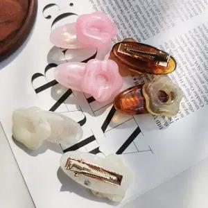 여성 러블리 플라워 미니 클립핀 꽃모양 헤어 집게핀