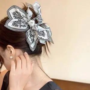 여성 고급스러운 페이즐리 올림머리 스카프 집게핀