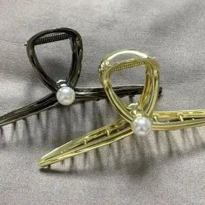 빅사이즈 진주 포인트 집게핀 14cm 여성 헤어소품