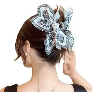 올림머리 반묶음 집게핀 페이즐리 스카프 헤어핀