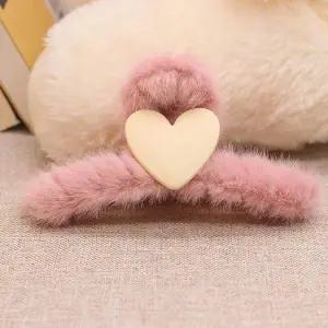 핑크 반묶음집게핀 하트머리핀 바나나핀 털집게핀