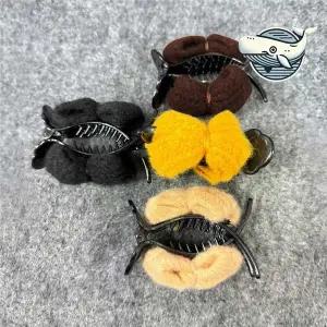 여성 귀여운 리본 헤어핀 똥머리 집게핀