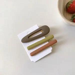 예쁜 일자 헤어핀 집게핀 머리핀 똑딱핀 머리 3종세트