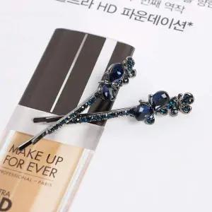 큐빅 일자핀 헤어 집게핀 곱슬머리