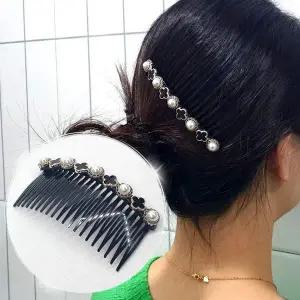 빗핀 올림머리 클립형 클로버펄 헤어빗핀