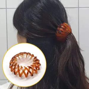 만두핀 포니 올림머리 똥머리집게핀 오렌지