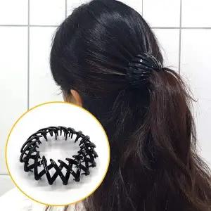 만두핀 포니 올림머리 똥머리집게핀 블랙