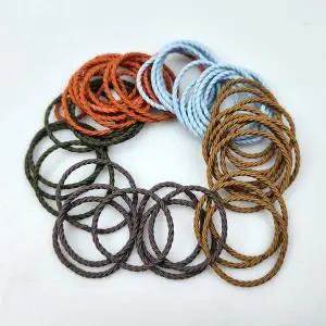 대용량 고무 머리끈 50P 소프트카키 헤어고무줄 기본 칼라 헤어끈