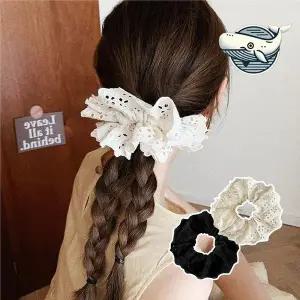 스타일리시 레이스 곱창밴드 스크런치 대형