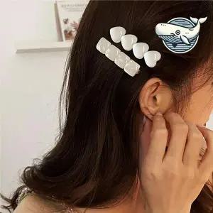 감성 자개 집게핀 하트 스타일링 머리핀