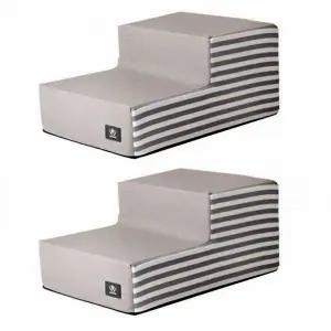 스트라이프 도그포즈 계단 강아지 어닝 스텝 2단