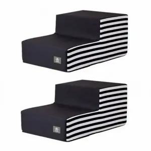 도그포즈 스트라이프 2단 강아지 계단 어닝 스텝