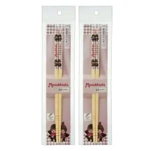 ( )몬치치 나무 젓가락 21cm 2P 우동 가정용 주방 소품 대나무 편한 그립