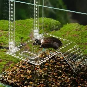 [골드스마일]쉼터 거북이 육지 놀이터 은신처 일광욕 투명 L