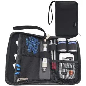 손잡이가 있는 혈당 모니터 케이스 가장 포괄적인 컴팩트 측정기 핏 측정기/인슐린 펜/인슐린 바이알/랜싱