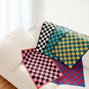 규조토 비비드 체커 보드 발매트 포인트 인테리어 러그