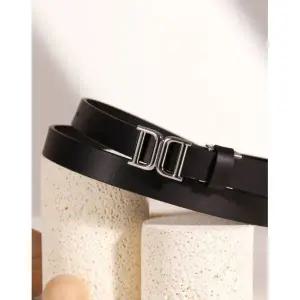 매장정품 DAKS MEN'S ACCESSORIES 블랙 DD 실버 버클 소가죽 여성벨트 DBBE6E792BK