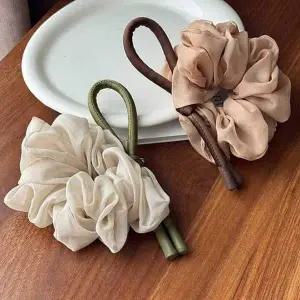 [셀러에이드]포니테일 여성 머리 묶음 곱창 밴드 끈 헤어 악세 헤어곱창