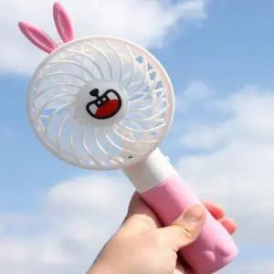 목걸이줄 토끼 손풍기 핸디형 7표정 핸드 미니선풍기 손선풍기 휴대용
