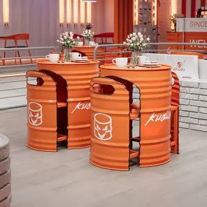 드럼통테이블의자세트 산업스타일 카페 단의자 인테리어